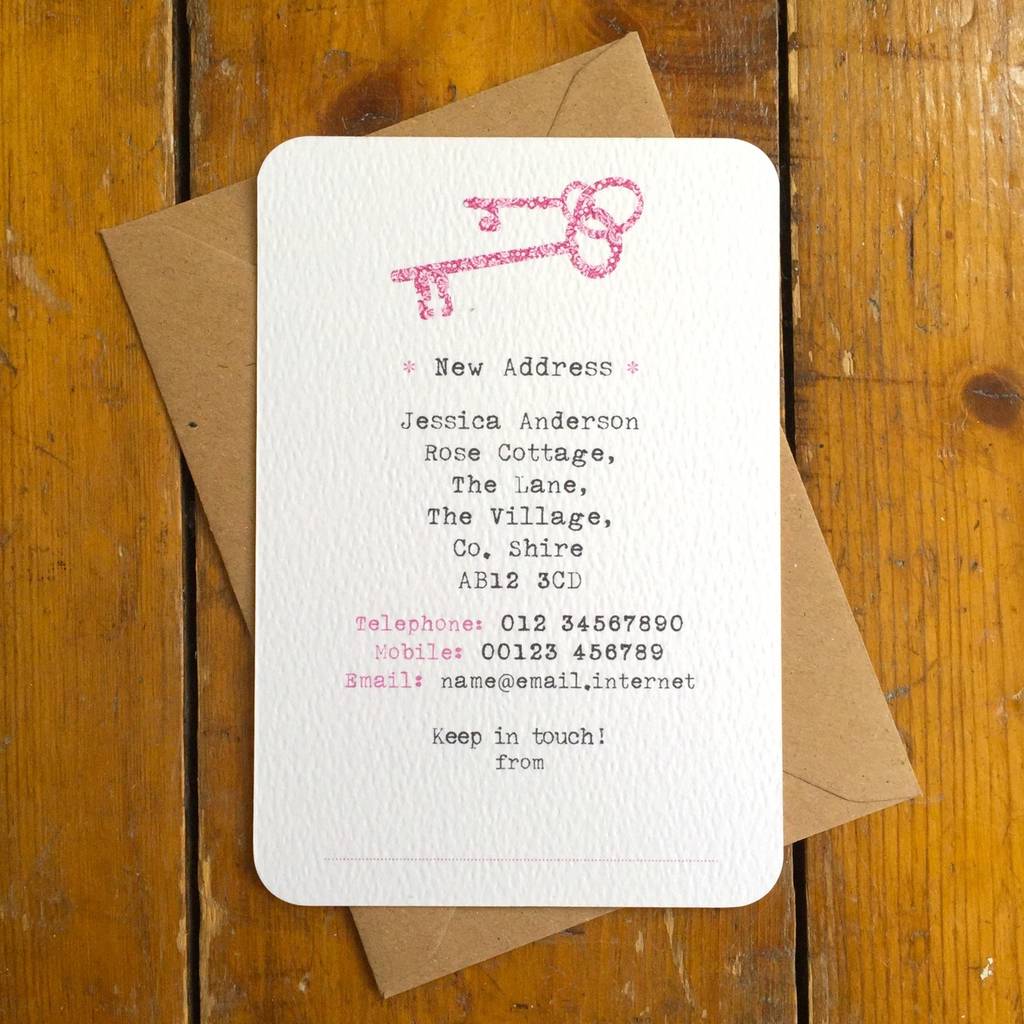 Colourful Keys New Address Cards By Arbee 