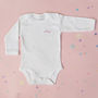 100% Organic Monogrammed Long Sleeved Baby Vest, thumbnail 4 of 6