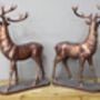 Bronzed Magnificent Stag Figurine Pair – 50cm Statues Ornaments, thumbnail 2 of 4
