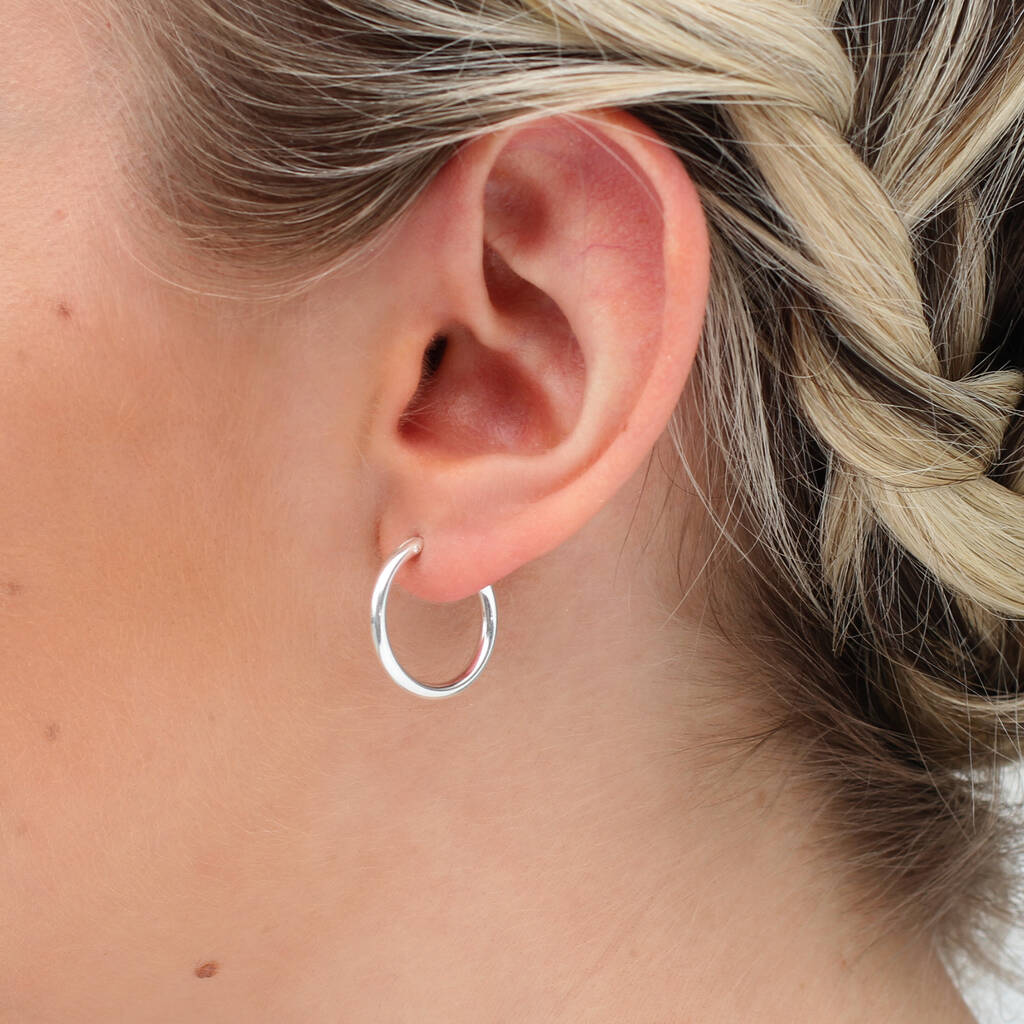 White Diamond Accent Rhodium Over Sterling Silver Hoop Earrings - DOD799 |  JTV.com