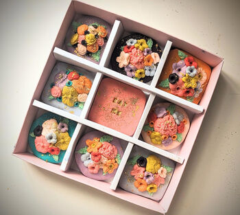 Box Of Nine Mini Flower Biscuits Gift Box, 3 of 7