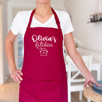 Personalised Women Apron With Pocket. Gift For Her, 3 of 6