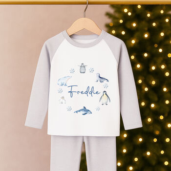 Personalised Kids Pyjamas Winter Animals, 2 of 3