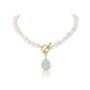 Mustique Pearl Necklace With Lavender Chalcedony Drop, thumbnail 4 of 6