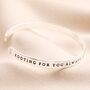 Rooting For You Meaningful Word Bangle In Silver, thumbnail 1 of 4