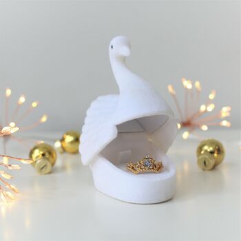 Princess Swan Ring Box With Crown Ring, 4 of 8