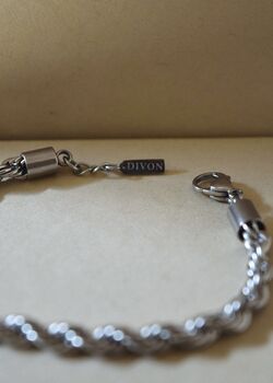 Silver 5mm Rope Chain Bracelet Adjustable Gift, 3 of 7
