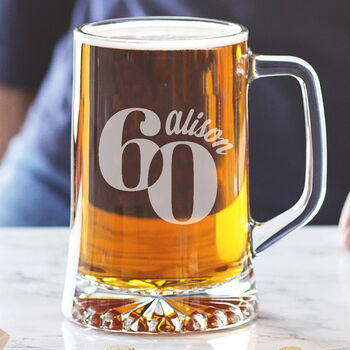 60th Birthday Personalised Beer Tankard, 2 of 2