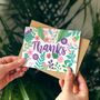 Floral Colourful Card 'Thanks', thumbnail 1 of 3
