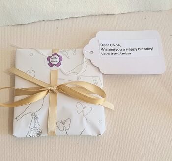 Hand Painted Mini Floral Initial Letter Pendant Gift With Stand, 12 of 12