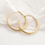 Gold Plated Polished Finish Tapered Hoop Earring, thumbnail 2 of 4