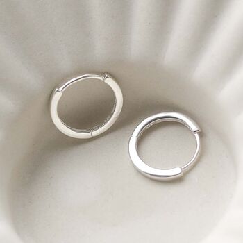 Sterling Silver Flat Huggies, 4 of 12