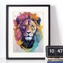 Painterly Lion Portrait Illustration Art Print, thumbnail 4 of 4