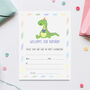 10 Dino Party Celebration Invitation, thumbnail 1 of 3