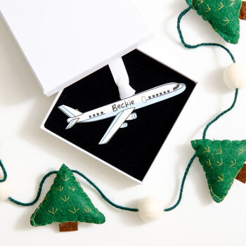 Personalised Plane Christmas Bauble Decoration, 4 of 7