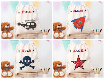 Personalised Boy's Cotton Pe Kit Bag, 3 of 12