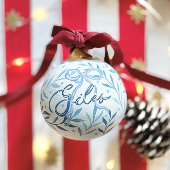 Personalised Hand Painted Ceramic Bauble, 6 of 8