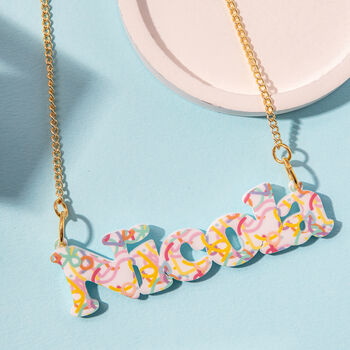 Birthday Girl Confetti Party Name Necklace, 2 of 3