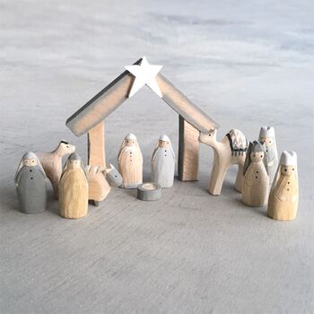 Natural Wood Little Boxed Nativity Set, 2 of 3