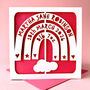 Personalised Rainbow Mobile New Baby Card, thumbnail 3 of 5