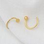 18ct Gold Plated Or Silver Bobble Pull Thru Earrings, thumbnail 4 of 9