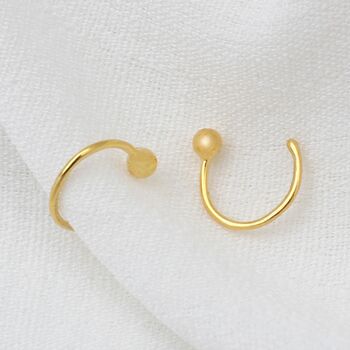 18ct Gold Plated Or Silver Bobble Pull Thru Earrings, 4 of 9
