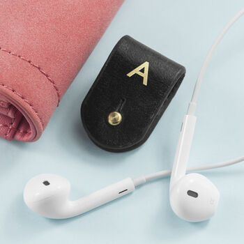 Monogrammed Leather Earphones Clip, 5 of 12