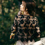 Black Macrame Lace Top Long Sleeved Wedding Dress Topper, thumbnail 2 of 10