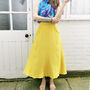 Annie Linen Blend Midi Skirt In Sunshine Yellow, thumbnail 1 of 5