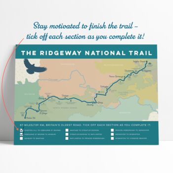 Ridgeway Trail Tick List Map Print, 4 of 8