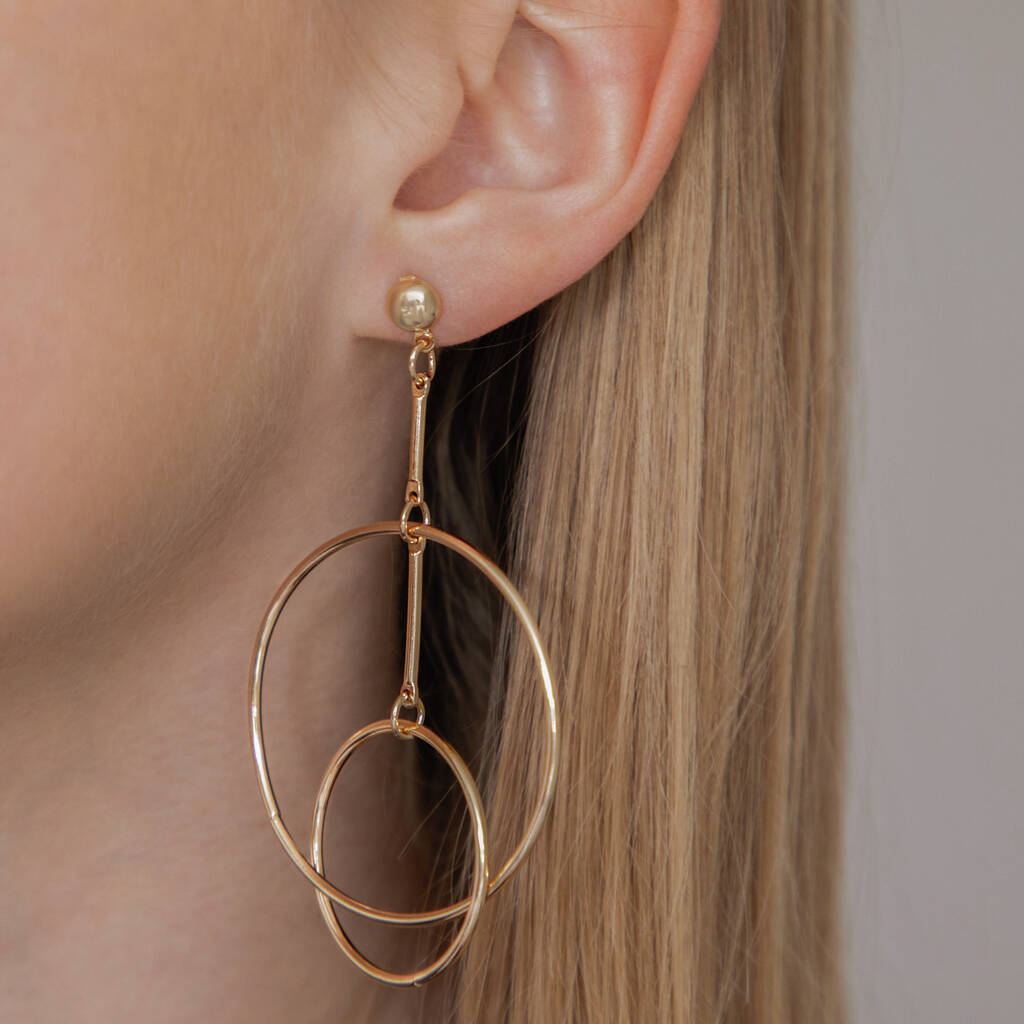 interlocking double hoop earrings