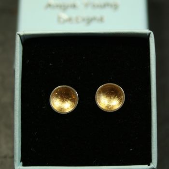 Small Silver And Gold Leaf Stud Earrings, 7 of 7