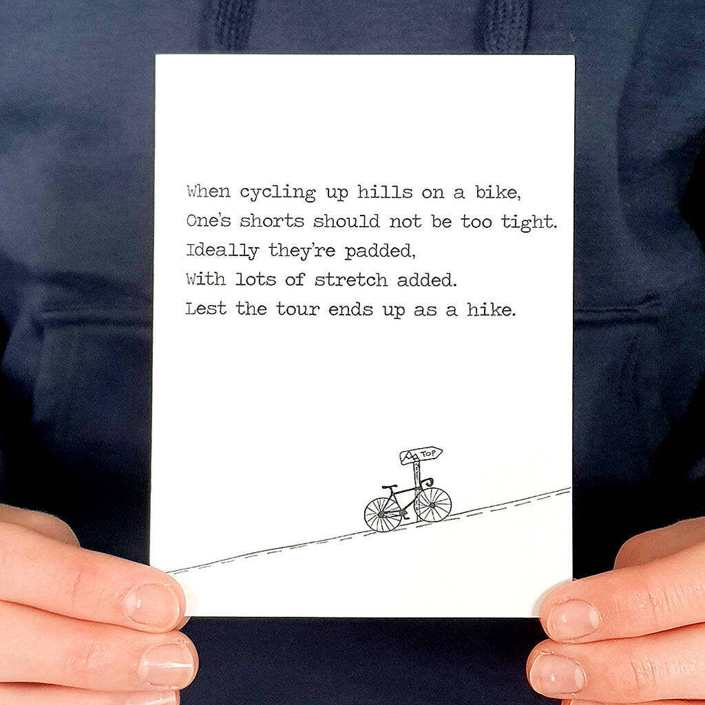Cycling Limerick Greetings Card, 1 of 2