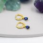 Sterling Silver Sapphire Blue Cz Droplet Hoop Earrings, thumbnail 6 of 12