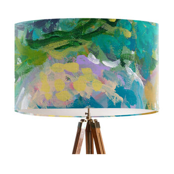 Celebrations, Modern Floral Blue And Yellow Lampshade, 3 of 3