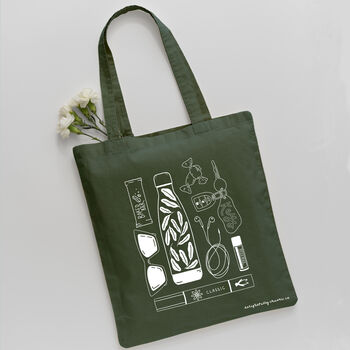 Daily Essentials Vinyl Print Tote In Green, 5 of 5