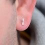 Unisex Sterling Silver Tiny Arrow Stud Earrings, thumbnail 2 of 8