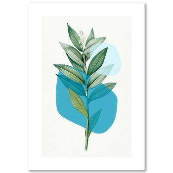Botanical Leaf With Abstract Shapes Art Print, 6 of 6
