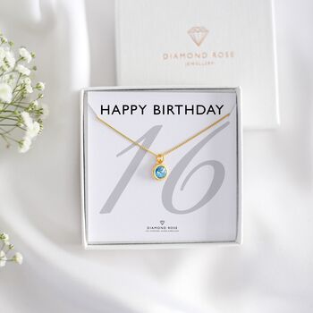 16th Birthday Birthstone Necklace – Gift For Her, 10 of 10