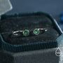 Sterling Silver Genuine Green Onyx Huggie Hoop Earrings, thumbnail 2 of 11
