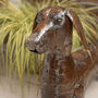 Recycled Metal Dachshund Sculpture, thumbnail 2 of 4