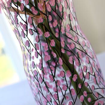 Cherry Blossom Hand Painted Small Glass Vase, 2 of 4