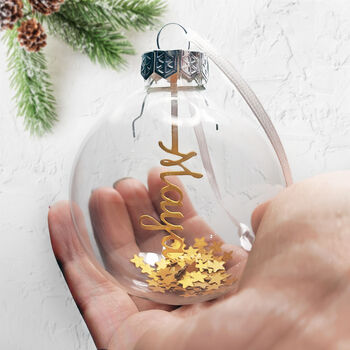 Personalised Papercut Glass Bauble, 2 of 2