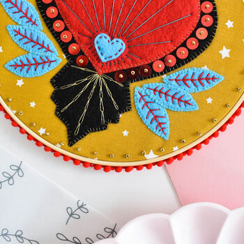 Sacred Heart Hoop Embroidery Kit, 3 of 3