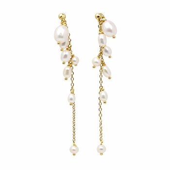 Black Or White Pearl Waterfall Drop Earrings, 8 of 12