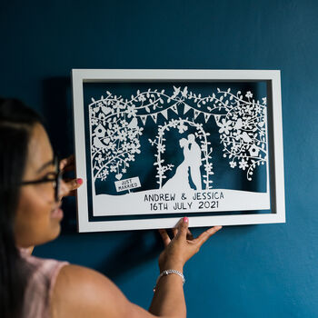 Personalised Silhouette Wedding Papercut, 5 of 7