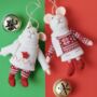 Felt Mr And Mrs Mouse In Christmas Jumpers, thumbnail 4 of 6