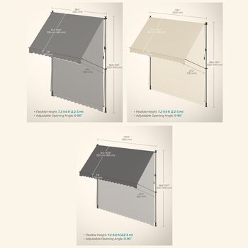 Manual Retractable Awning With Adjustable Height, 7 of 7