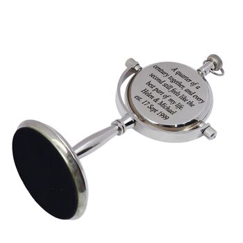 Personalised 25th Silver Anniversary Desk Clock Gift, 4 of 9