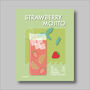 Strawberry Mojito Cocktail Print Four Colour Options, thumbnail 5 of 8